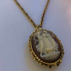 Vintage Hypnotique Solid Creme Locket Necklace